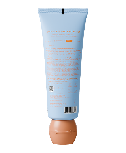 The back view of Curl Quenching Hair Butter Tube of Fix My Curls on a white background