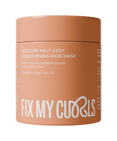 Moisture Melt Deep Conditioning Hair Mask of Fix My Curls has been presented against a white backdrop