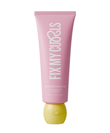 The image shows Defining Hair Gel of Fix My Curls against the white background