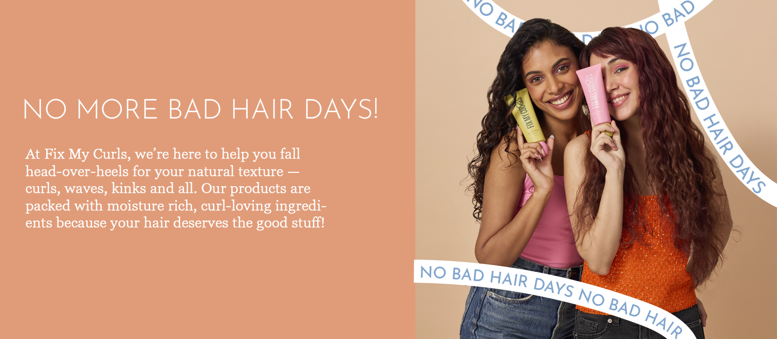The models are flaunting FMC products with a caption-'no bad hair days'