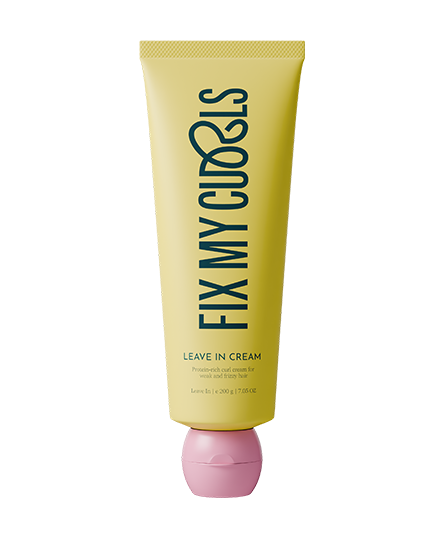 The tube of 'Fix My Curls' leave-in cream on a white background