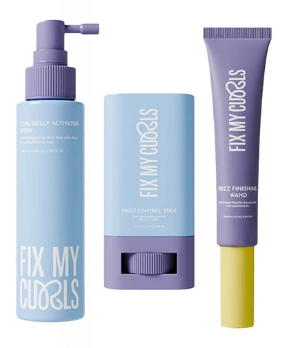 Frizz Control Stick + Frizz Finishing Wand + Curl Gelly Activator Spray Bundle