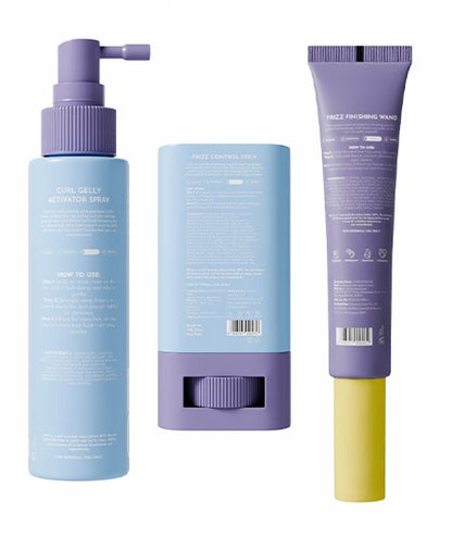 Frizz Control Stick + Frizz Finishing Wand + Curl Gelly Activator Spray Bundle
