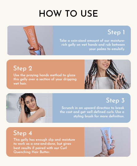Instructions on how to use Curl Quenching Flax Seed Gelly with step-by-step guidance
