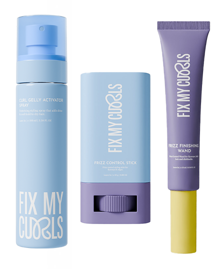 Frizz Control Stick + Frizz Finishing Wand + Curl Gelly Activator Spray Bundle