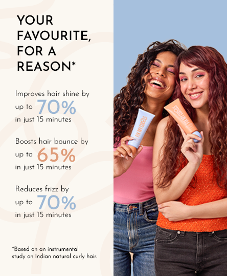 Two women holding Curl Quenching Hair Butter and Flax Seed Gelly with percentage of satisfied customers