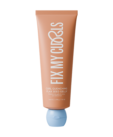 It is a tube of 'Fix My Curls' Curl Quenching Flax Seed Gelly
on a white background